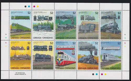 Grenada/Grenadinen 1141-1170 postfrisch als Kleinbogensatz Eisenbahn #KX950