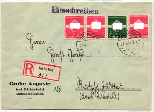 Deutsches Reich 571-572 auf Brief als Mischfrankatur portogerecht #NC795