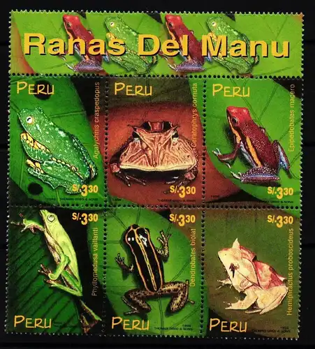 Peru 1651-1656 postfrisch Frösche #JW007