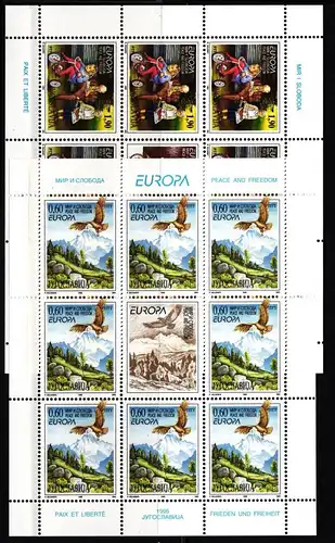Jugoslawien 2712-2713 postfrisch als Kleinbögen, CEPT #JW100