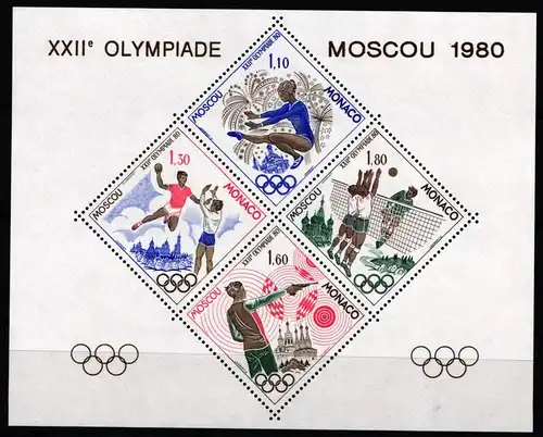 Monaco 1415-1418 postfrisch als Sonderdruck, Olympiade Moskau #JW118