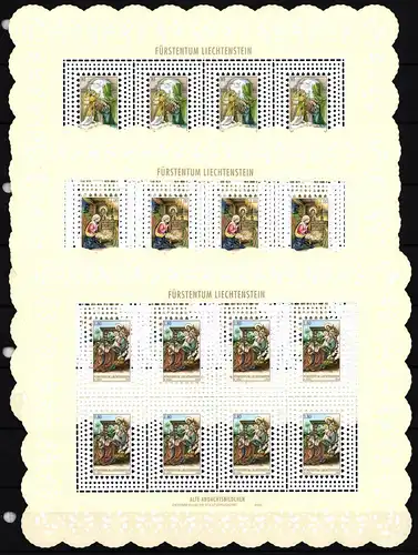 Liechtenstein 1361-1363 postfrisch als Kleinbögen, Weihnachten #JW163