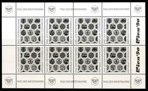 Österrreich 1990 postfrisch als Schwarzdruck-Kleinbogen #JW216