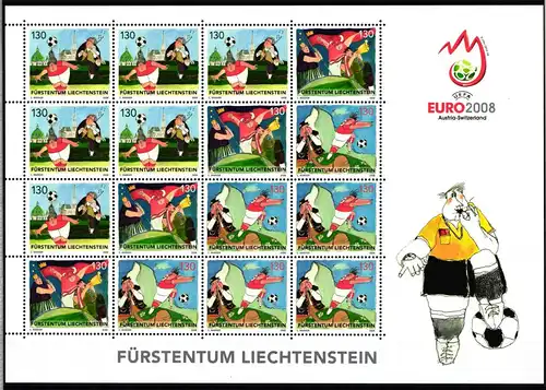 Liechtenstein 1479-1481 postfrisch als ZD-Bogen, Fußball #JW175