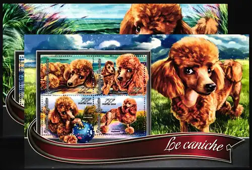 Togo 7474 -7477 und Block 1304 postfrisch Kleinbogen / Hunde #KC159