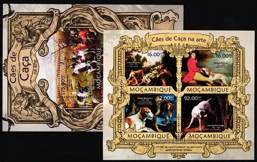 Mosambik 6299-6302 und Block 711 postfrisch Kleinbogen / Hunde #KC180