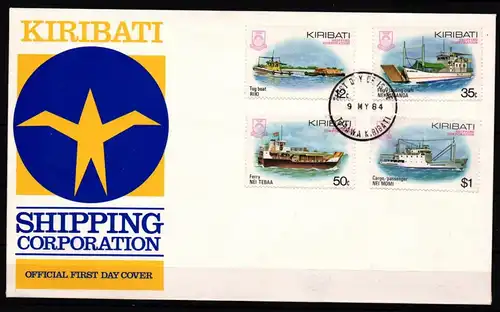 Kiribati 439-442 gestempelt FDC / Schifffahrt #KC144