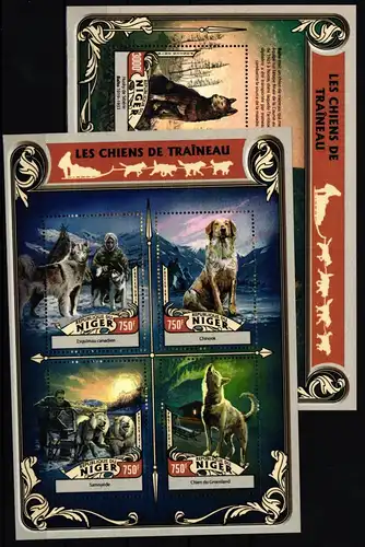 Niger 4262-4265 und Block 557 postfrisch Kleinbogen / Hunde #KC173