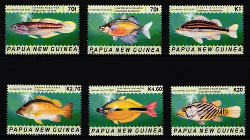 Papua Neuguinea 1039-1044 postfrisch Fische #KC198