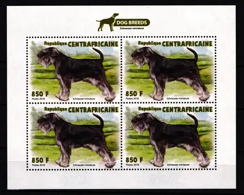Zentralafrikanische Republik 8098 postfrisch Kleinbogen / Hunde #KC254