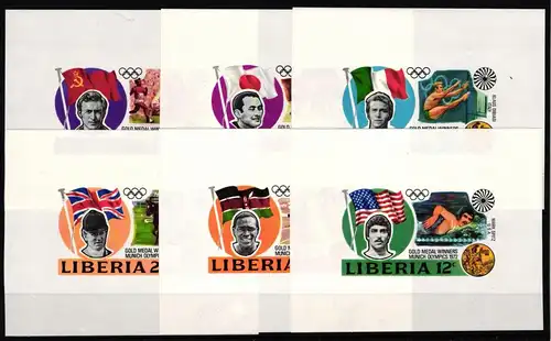Liberia 855-860 B postfrisch Einzelblöcke / Olympische Spiele #KC328