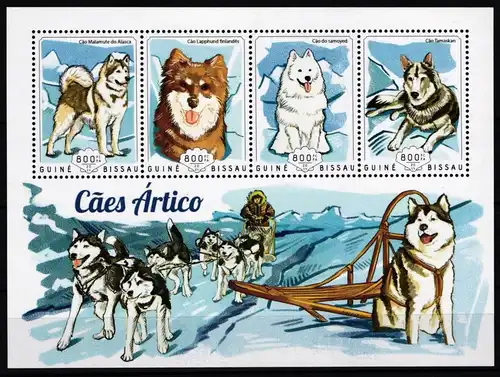 Guinea Bissau 7383-7386 postfrisch Kleinbogen / Hunde #KC312