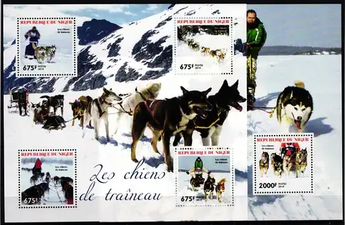 Niger 2907-2910 und Block 325 postfrisch Kleinbogen / Hunde #KC316