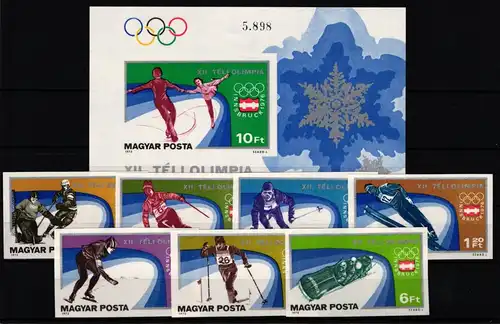 Ungarn 3089-3095 und Block 116 B postfrisch Olympische Spiele #KC364