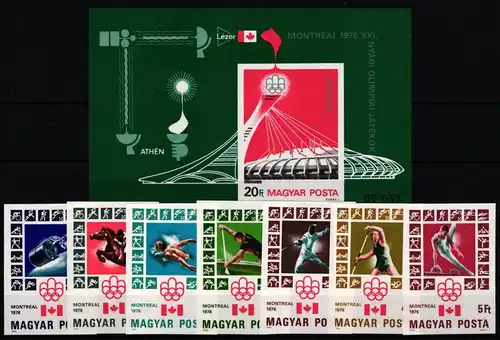 Ungarn 3125-3131 und Block 119 B postfrisch Olympische Spiele #KC369