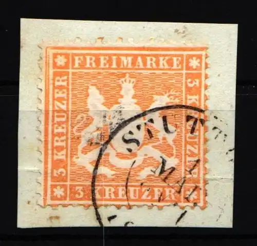 Württemberg 17 x gestempelt auf Briefstck. leichte Mängel #NC940