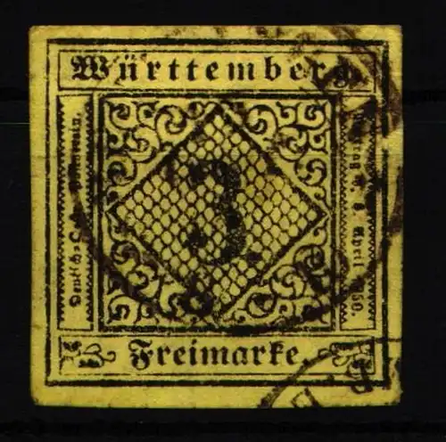 Württemberg 2 gestempelt gut geschnitten #NC946