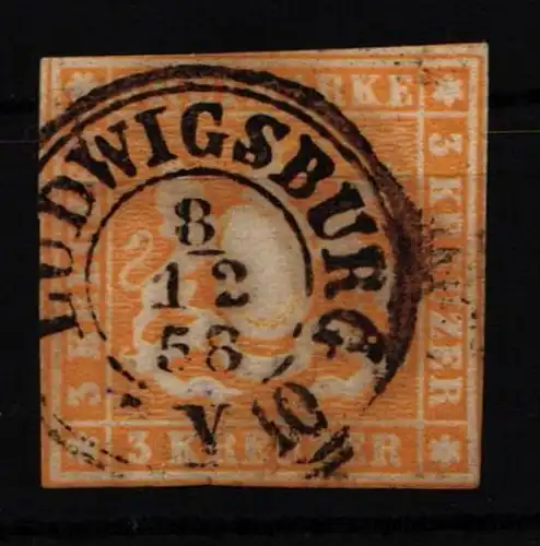 Württemberg 7 gestempelt Mängel, an zwei Stellen berührt #NC952