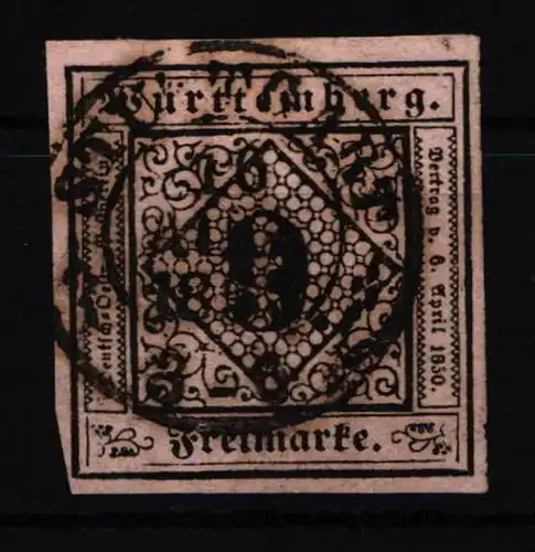 Württemberg 4 gestempelt gut geschnitten #NC950