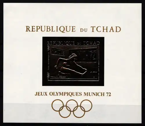 Tschad Block 12 postfrisch Olympia / Goldfolie #KC392