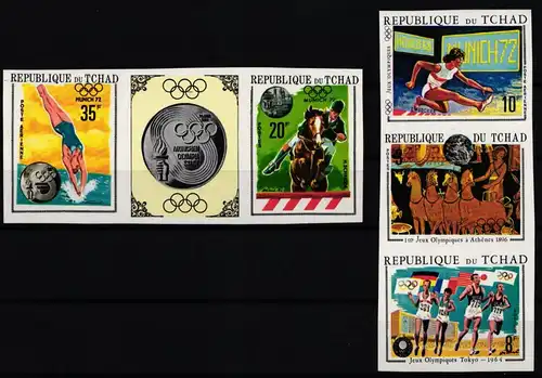 Tschad 325-329 B postfrisch Dreierstreifen / Olympia #KC388