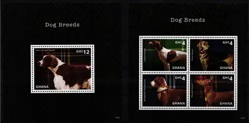 Ghana 4412-4415 und Block 543 postfrisch Kleinbogen / Hunde #KC494