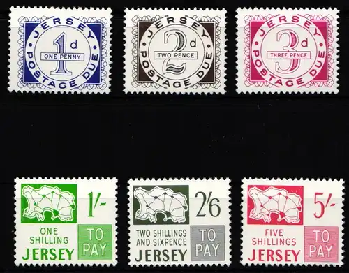 Jersey Portomarken 1-6 postfrisch #JW355