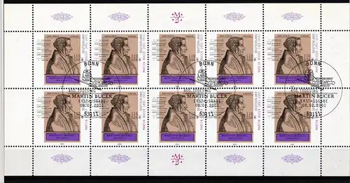 BRD Bund 2169 gestempelt 10er Bogen #KF483