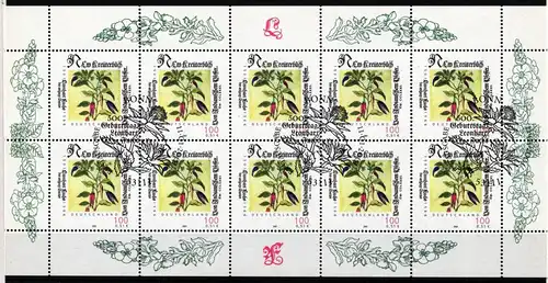 BRD Bund 2161 gestempelt 10er Bogen #KF478