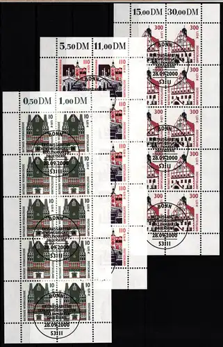 BRD Kleinbogensatz 2139-2141 gestempelt Ersttagssonderstempel Bonn #NB706