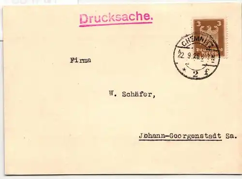 Deutsches Reich 355 Y auf Postkarte portogerecht, geprüft Schlegel BPP #NA789