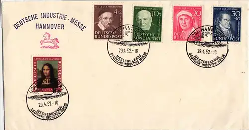 BRD Bund 143-146 u.a. auf Ausstellungskarte Industrie-Messe Hannover #NB224