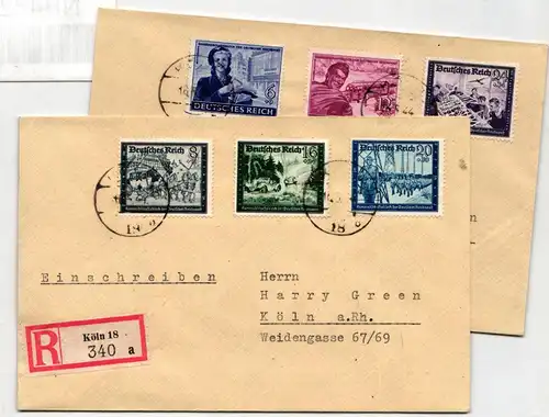 Deutsches Reich 888-893 auf Brief Satzbrief, Stempel vom 14.5.44 #NB432
