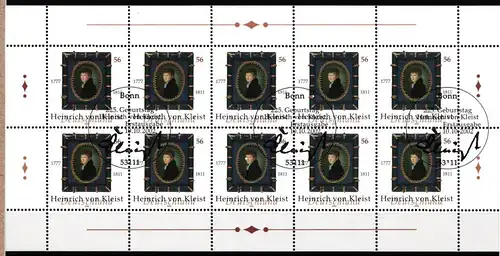 BRD Bund Kleinbogen 2283 gestempelt #NB756