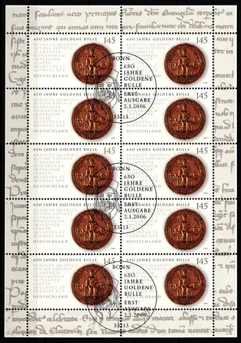 BRD Bund Kleinbogen 2511 gestempelt #ND492