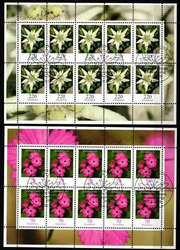 BRD Bund 2529-2530 Kleinbogen gestempelt Blumen #ND502