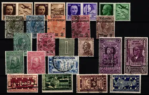Italien Lot Marken gestempelt/ Falz #JW472