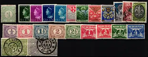 Niederlande Lot Marken gestempelt/ Falz #JW455