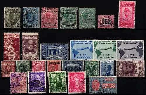 Italien Lot Marken gestempelt/ Falz #JW470