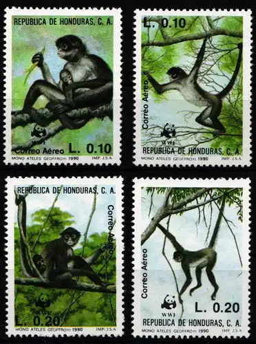 Honduras 1084-1087 postfrisch Affen #JW490