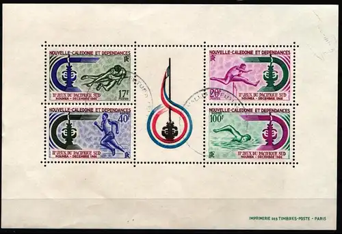 Neukaledonien Block 3 gestempelt Südpazifikspiele Sport #JW446