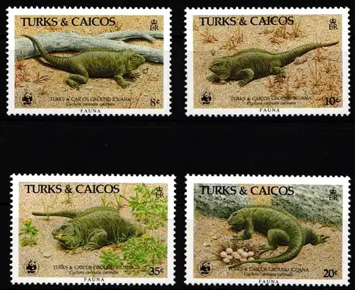 Turks und Caicos 777-780 postfrisch Reptilien #JW509