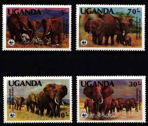 Uganda 361-364 postfrisch Wildtiere, Elefant #JW495