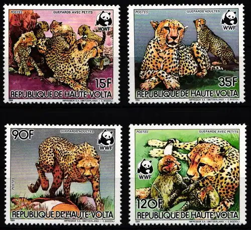 Obervolta 957-960 postfrisch Wildtiere, Gepard, Raubkatze #JW516