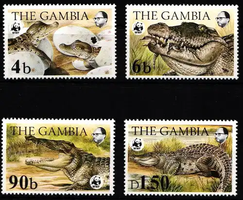 Gambia 517-520 postfrisch Krokodile, Reptilien #JW539