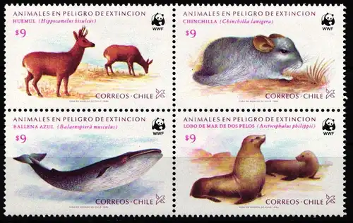 Chile 1066-1069 postfrisch Wildtiere, Meeresfauna #JW529