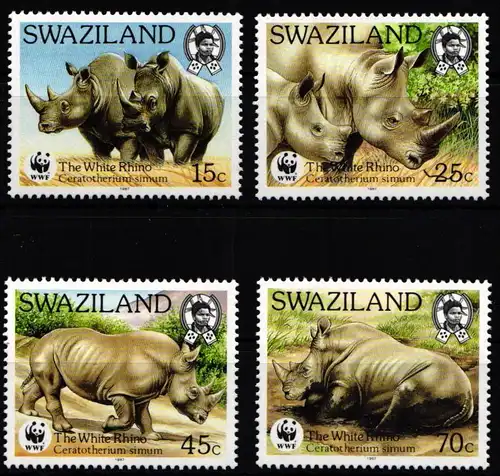 Swasiland 528-531 postfrisch Wildtiere, Nashörner #JW525