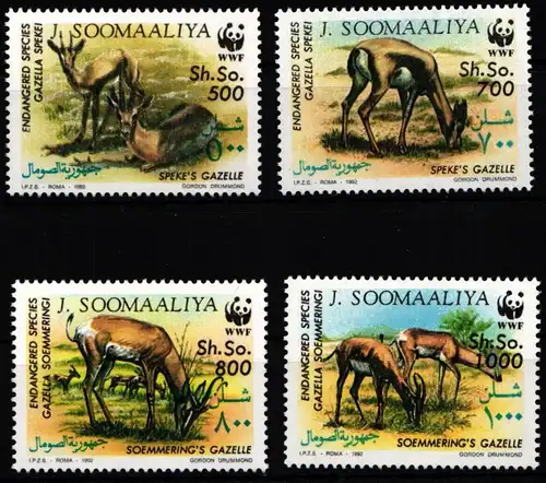 Somalia 444-447 postfrisch Wildtiere, Gazellen #JW504