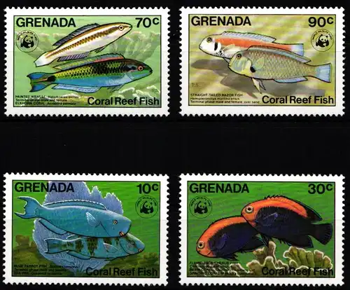 Grenada 1299-1302 postfrisch Meeresfauna, Fische #JW519