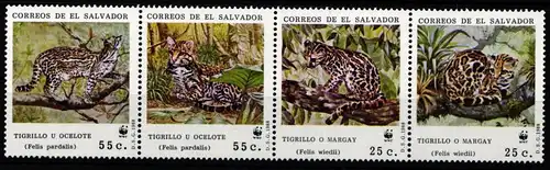 El Salvador 1734-1737 postfrisch Raubkatze, Ozelot #JW489